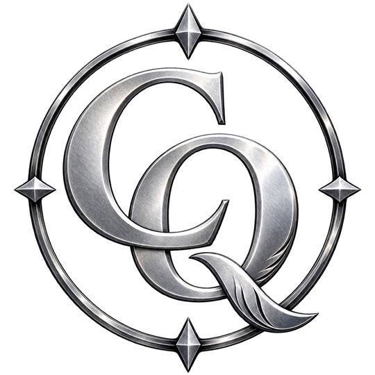The Copperquill emblem: a CQ monogram in a compass ring